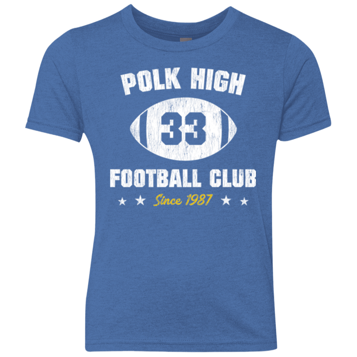 T-Shirts Vintage Royal / YXS Polk High Football Youth Triblend T-Shirt