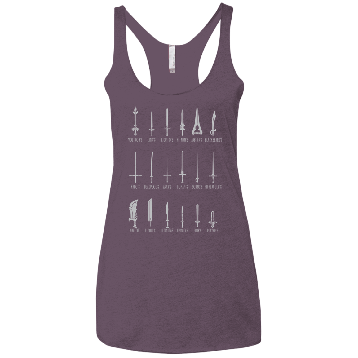 T-Shirts Vintage Purple / X-Small POPULAR SWORDS Women's Triblend Racerback Tank