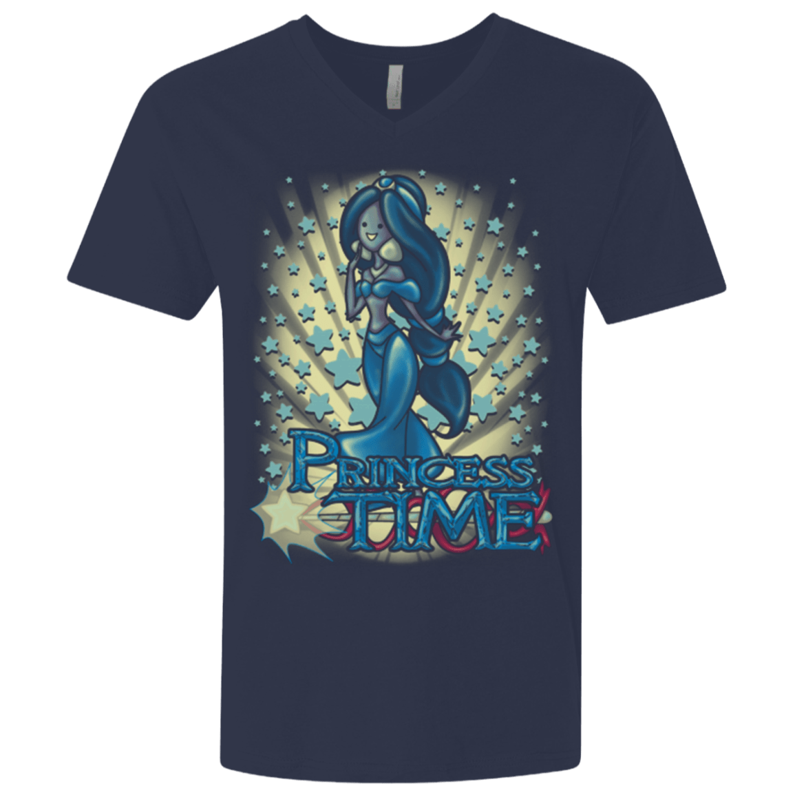 T-Shirts Midnight Navy / X-Small Princess Time Jasmine Men's Premium V-Neck
