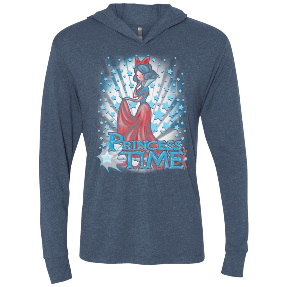 T-Shirts Indigo / X-Small Princess Time Snow White Triblend Long Sleeve Hoodie Tee