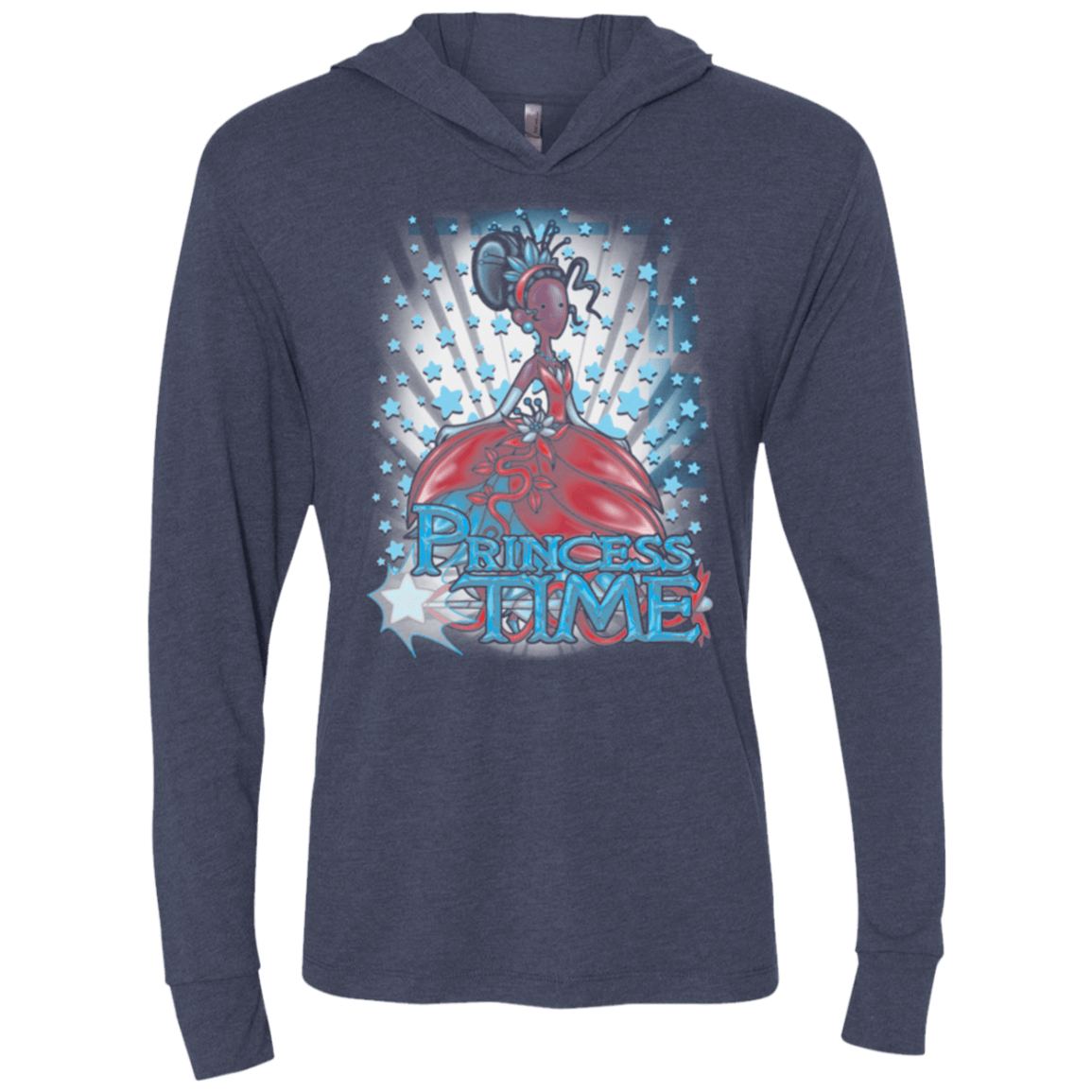 T-Shirts Vintage Navy / X-Small Princess Time Tiana Triblend Long Sleeve Hoodie Tee