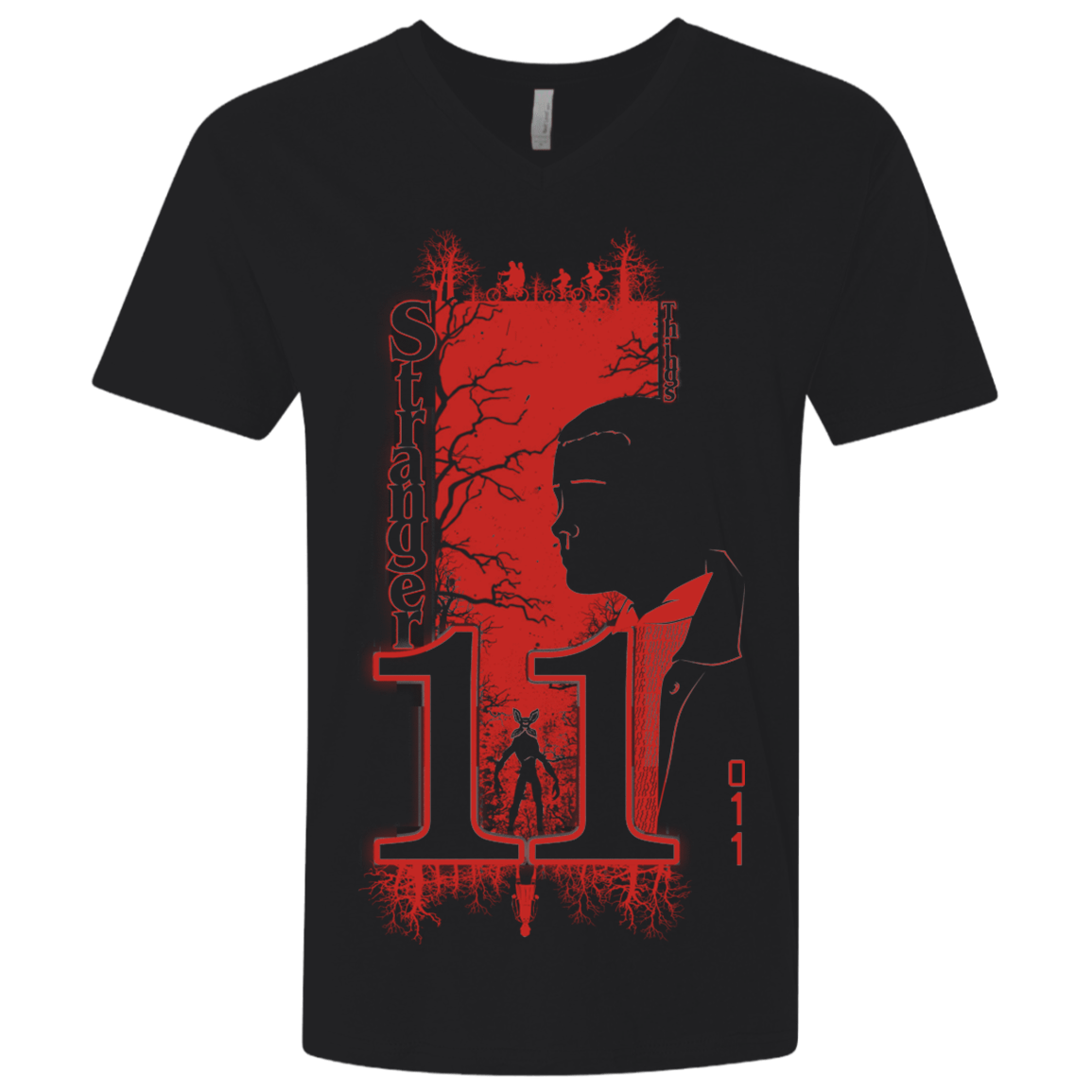 T-Shirts Black / X-Small Profile-Stranger Things 11 Men's Premium V-Neck