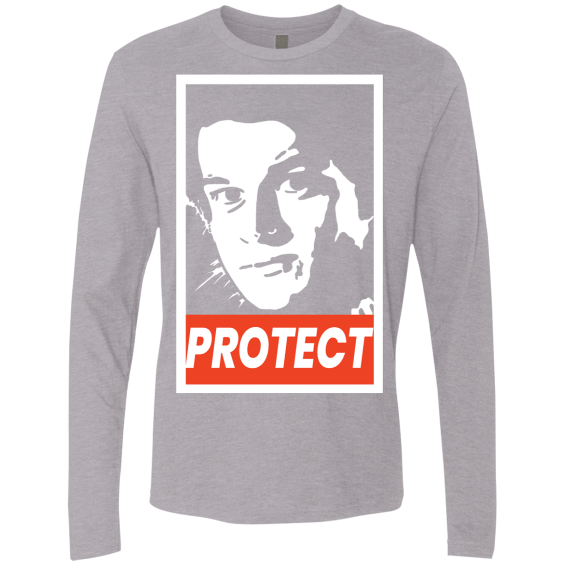 T-Shirts Heather Grey / S PROTECT Men's Premium Long Sleeve
