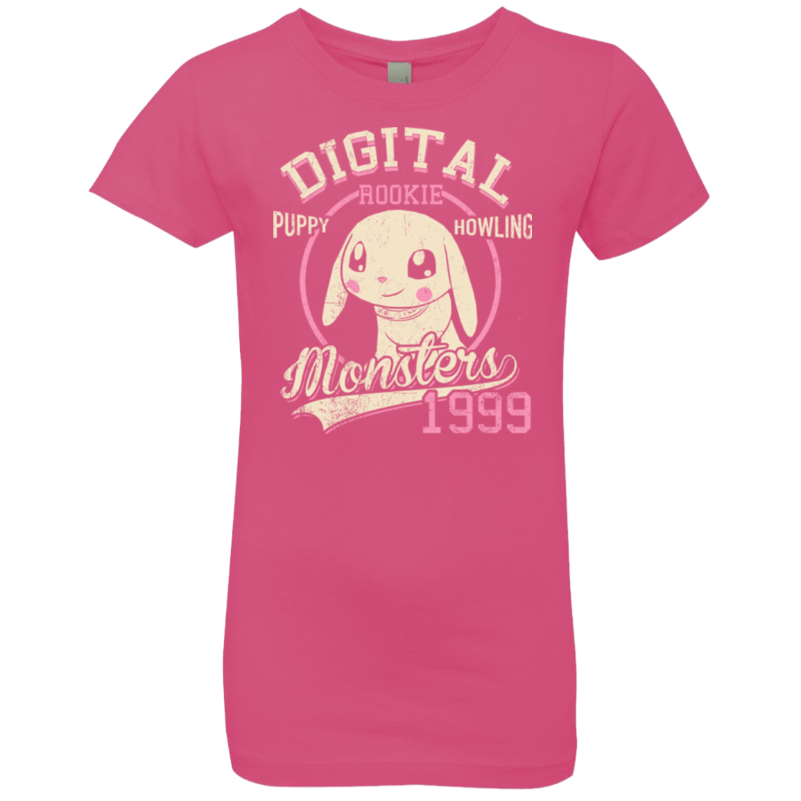 T-Shirts Hot Pink / YXS Puppy Howling Girls Premium T-Shirt