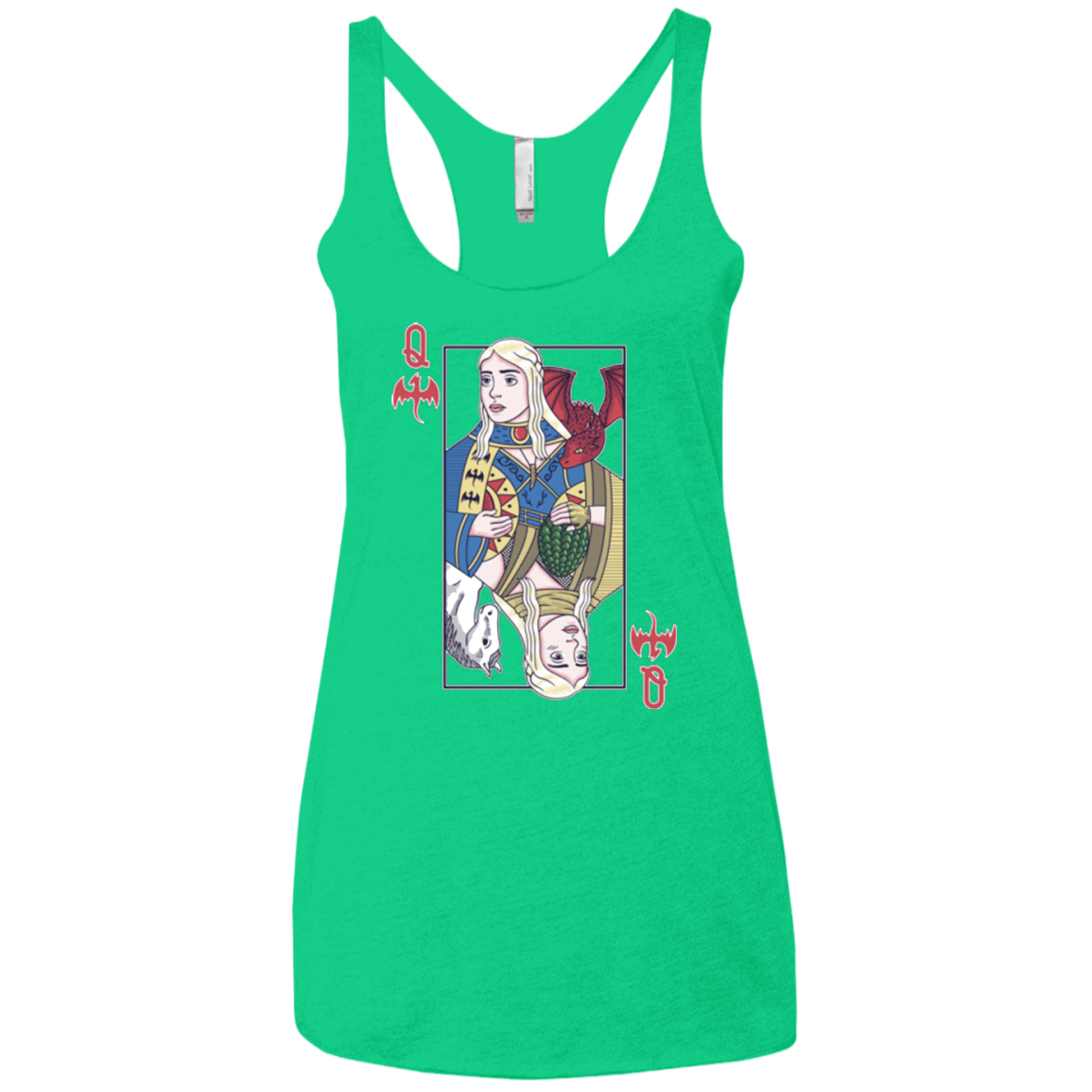 T-Shirts Envy / X-Small Queen of Dragons Women's Triblend Racerback Tank