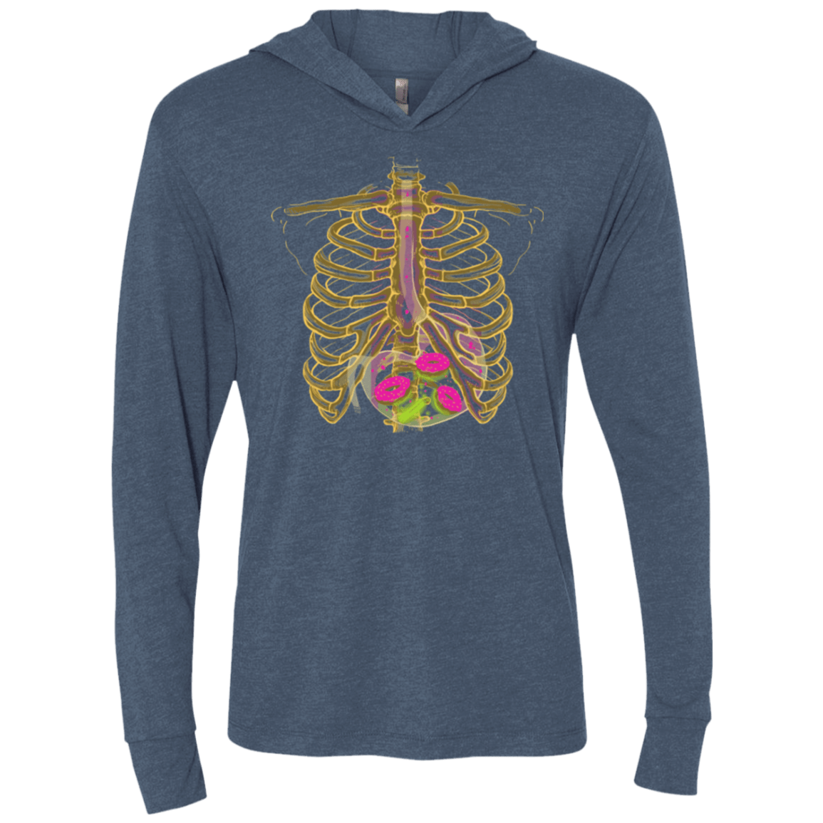 T-Shirts Indigo / X-Small Radioactive Donuts Triblend Long Sleeve Hoodie Tee