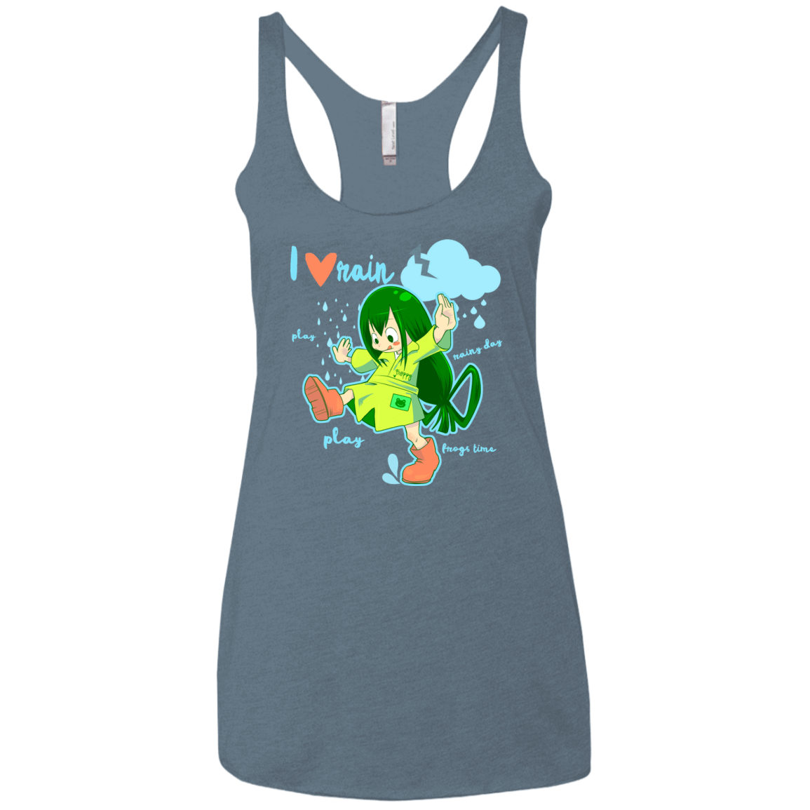 T-Shirts Indigo / X-Small Rainy Day Women's Triblend Racerback Tank