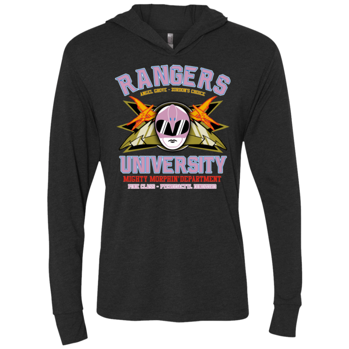 T-Shirts Vintage Black / X-Small Rangers U Pink Ranger Triblend Long Sleeve Hoodie Tee