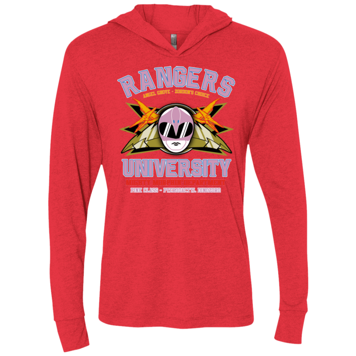 T-Shirts Vintage Red / X-Small Rangers U Pink Ranger Triblend Long Sleeve Hoodie Tee
