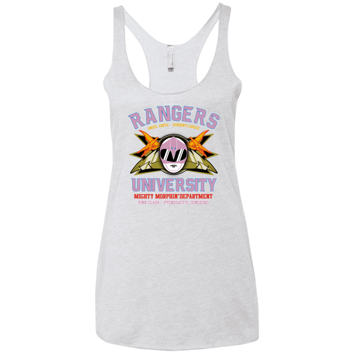 T-Shirts Heather White / X-Small Rangers U Pink Ranger Women's Triblend Racerback Tank