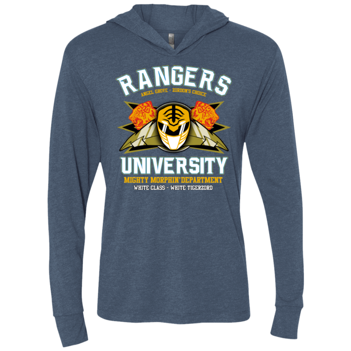 T-Shirts Indigo / X-Small Rangers U White Ranger Triblend Long Sleeve Hoodie Tee
