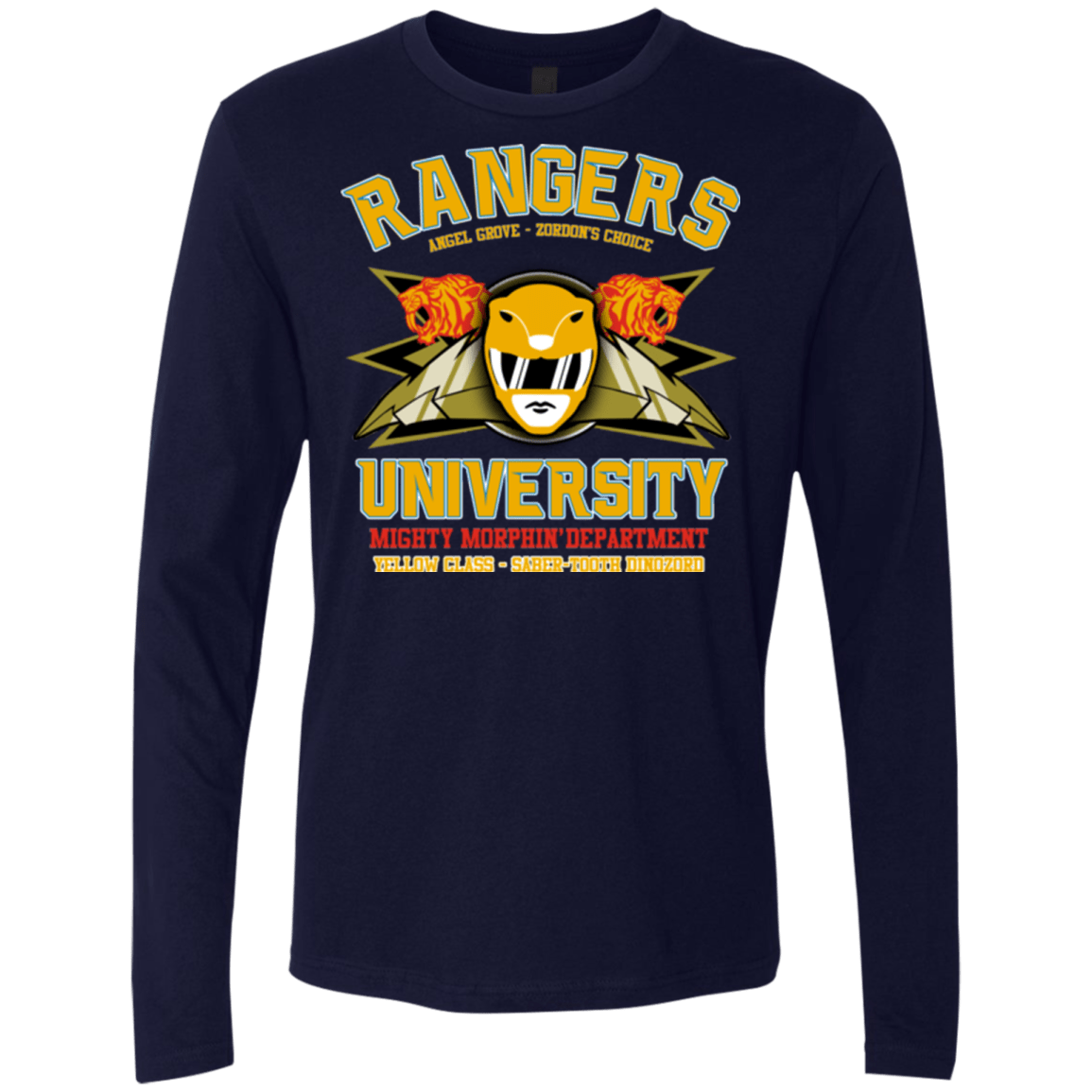 T-Shirts Midnight Navy / Small Rangers U Yellow Ranger Men's Premium Long Sleeve
