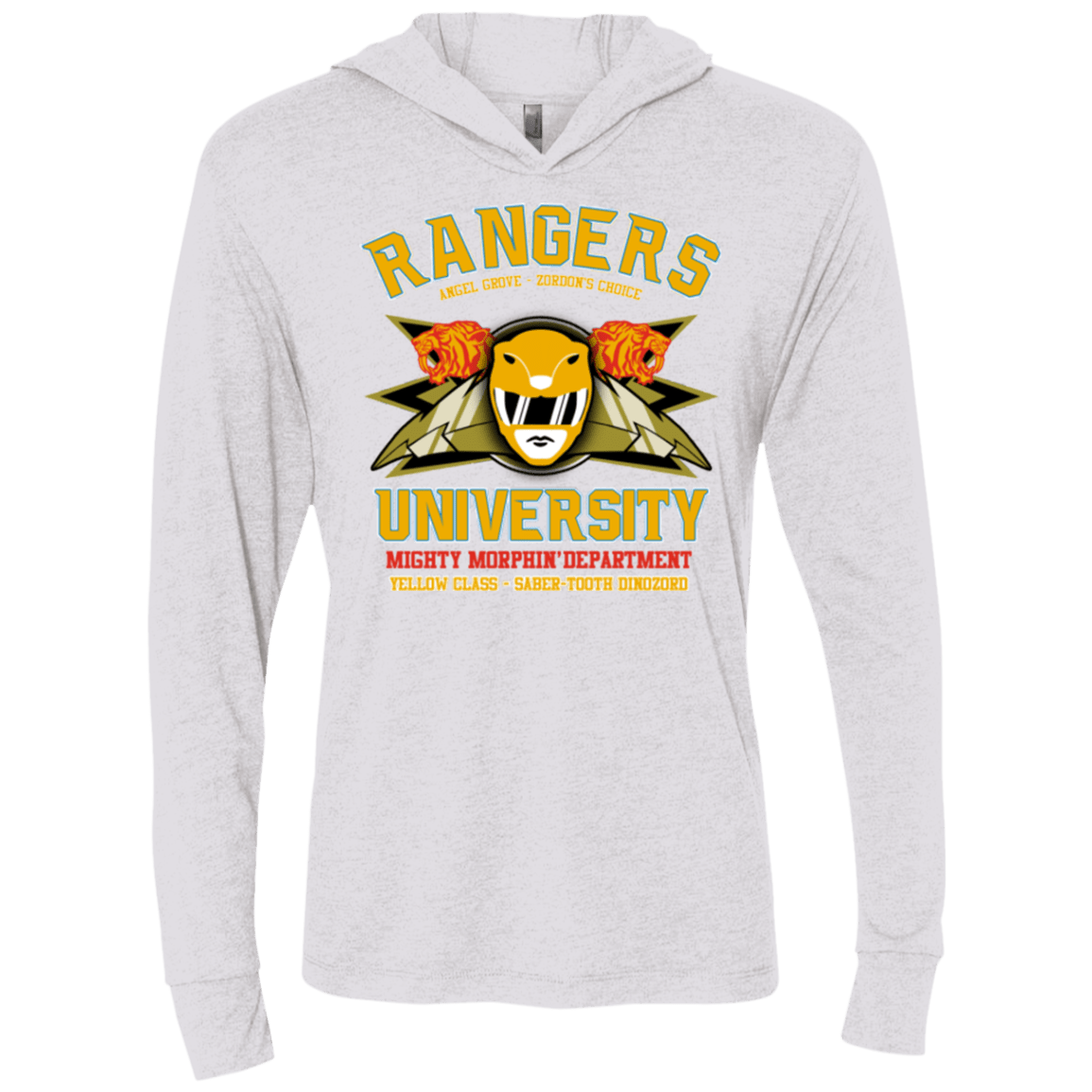 T-Shirts Heather White / X-Small Rangers U Yellow Ranger Triblend Long Sleeve Hoodie Tee