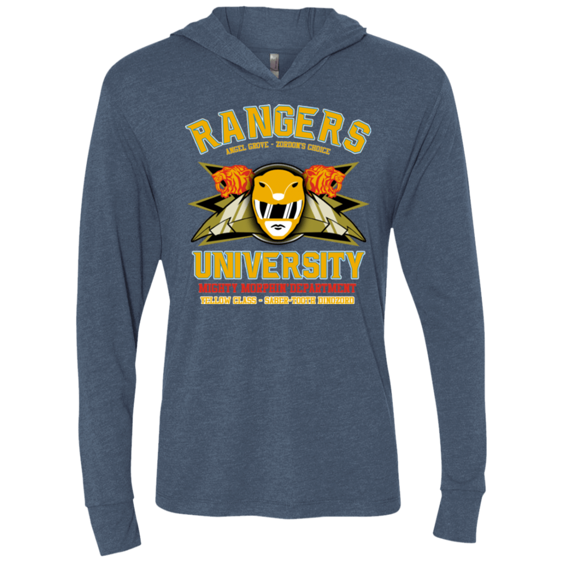 T-Shirts Indigo / X-Small Rangers U Yellow Ranger Triblend Long Sleeve Hoodie Tee
