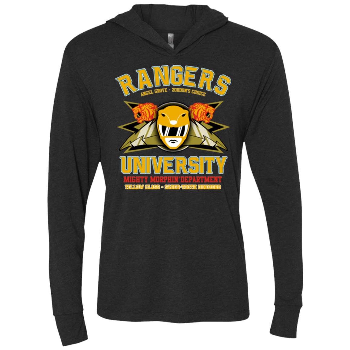 T-Shirts Vintage Black / X-Small Rangers U Yellow Ranger Triblend Long Sleeve Hoodie Tee