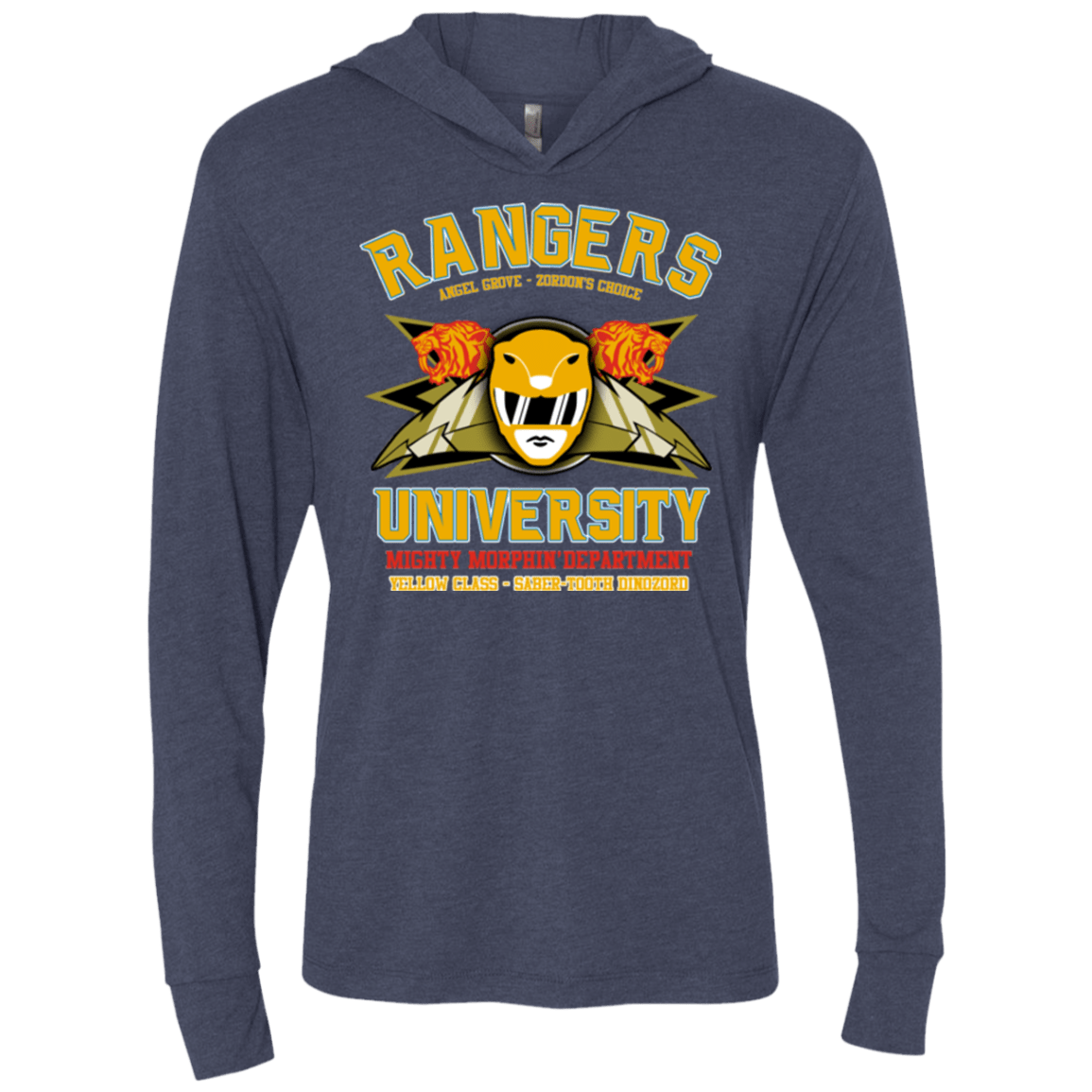 T-Shirts Vintage Navy / X-Small Rangers U Yellow Ranger Triblend Long Sleeve Hoodie Tee