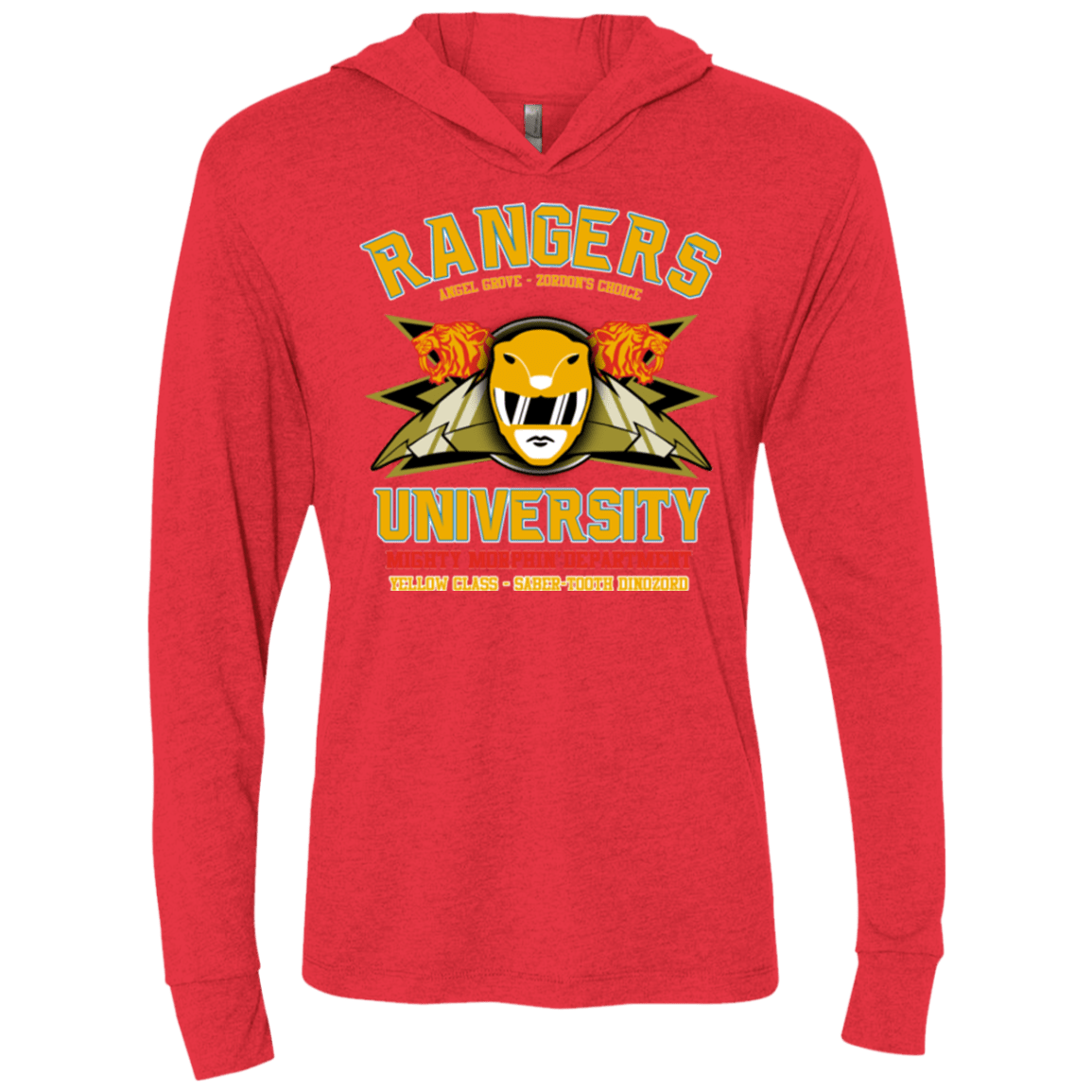 T-Shirts Vintage Red / X-Small Rangers U Yellow Ranger Triblend Long Sleeve Hoodie Tee