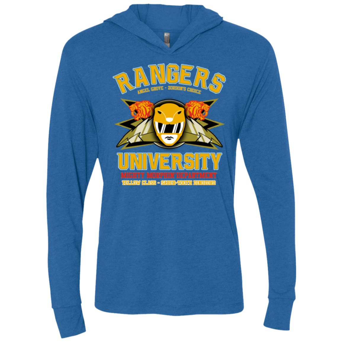 T-Shirts Vintage Royal / X-Small Rangers U Yellow Ranger Triblend Long Sleeve Hoodie Tee