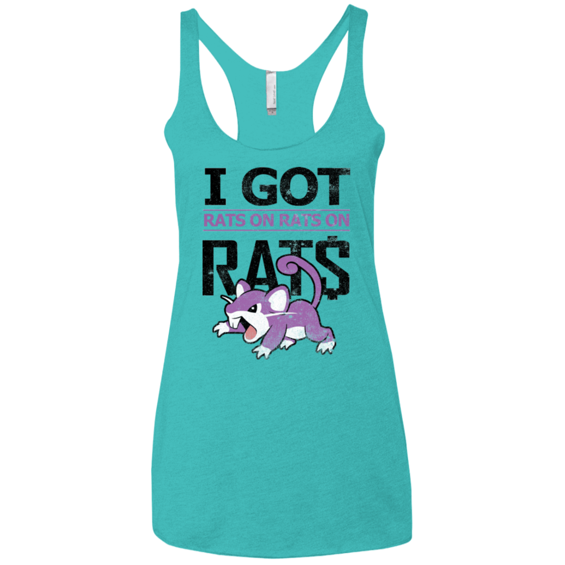 T-Shirts Tahiti Blue / X-Small Rats on rats on rats Women's Triblend Racerback Tank