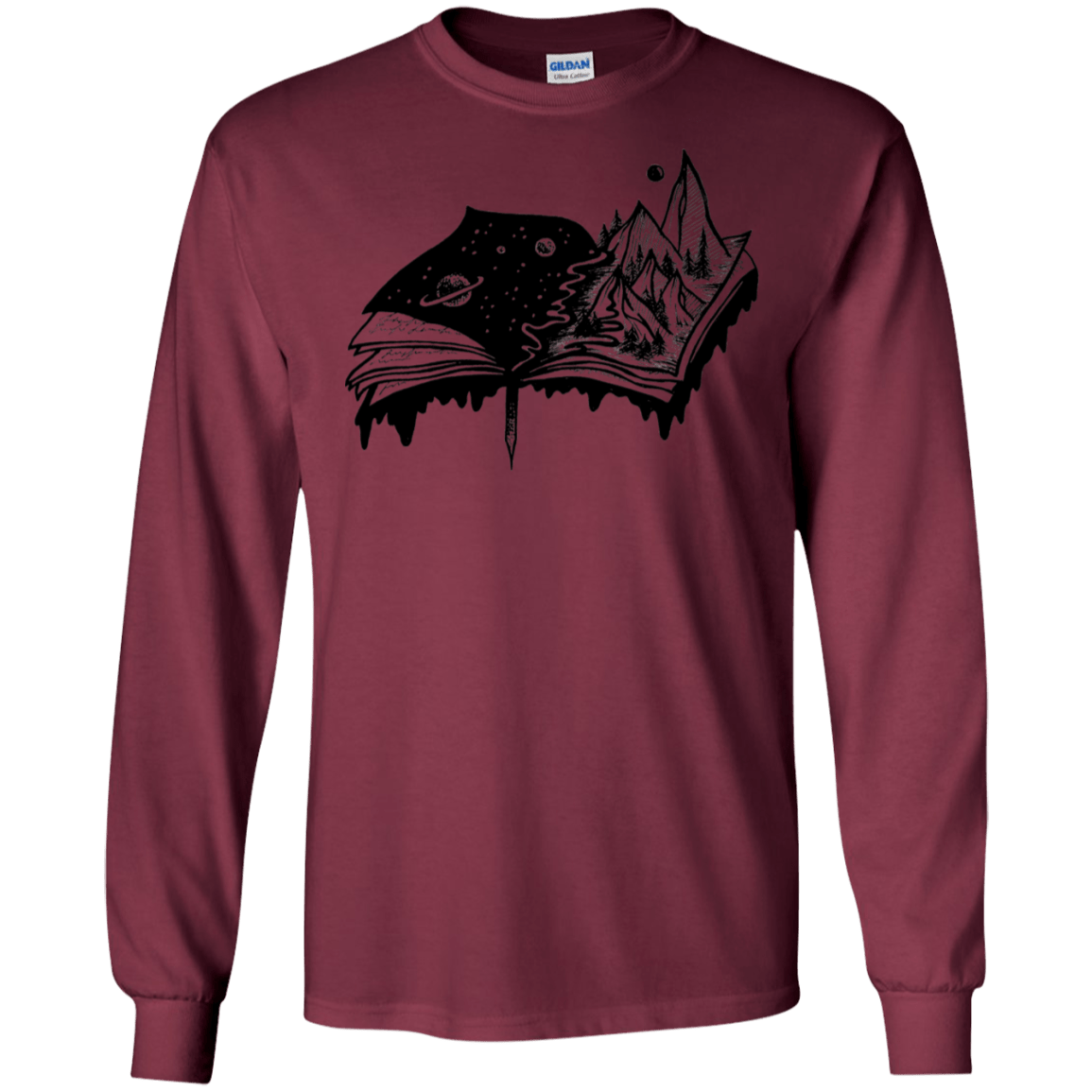 T-Shirts Maroon / S Reading is Life Men's Long Sleeve T-Shirt