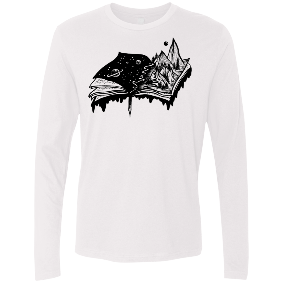 T-Shirts White / S Reading is Life Men's Premium Long Sleeve