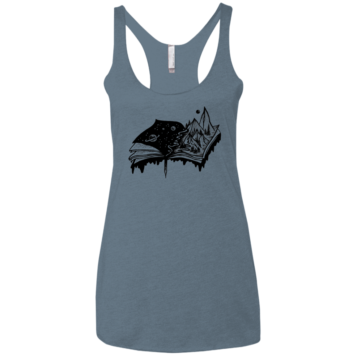 T-Shirts Indigo / X-Small Reading is Life Women's Triblend Racerback Tank