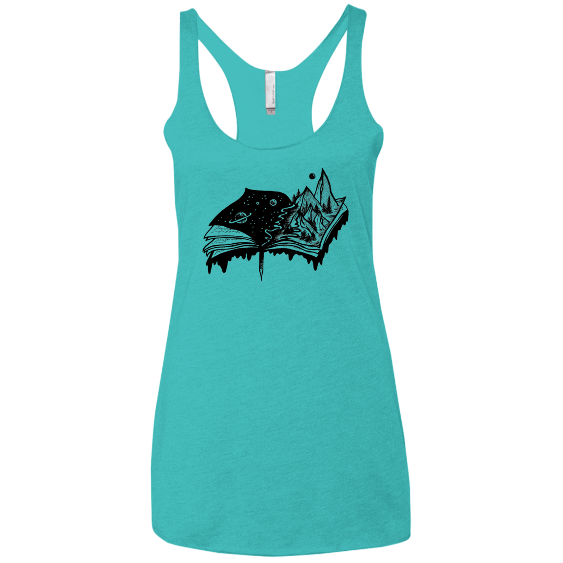 T-Shirts Tahiti Blue / X-Small Reading is Life Women's Triblend Racerback Tank