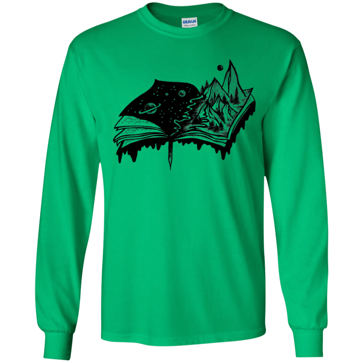 T-Shirts Irish Green / YS Reading is Life Youth Long Sleeve T-Shirt