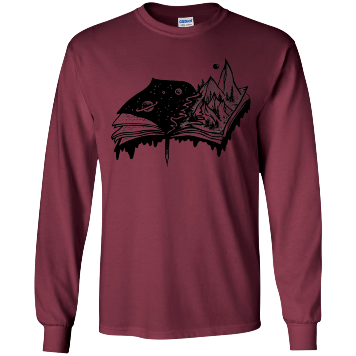 T-Shirts Maroon / YS Reading is Life Youth Long Sleeve T-Shirt