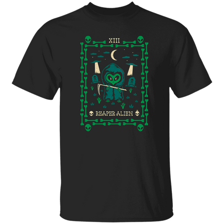 T-Shirts Black / S Reaper Alien Tarot Card T-Shirt