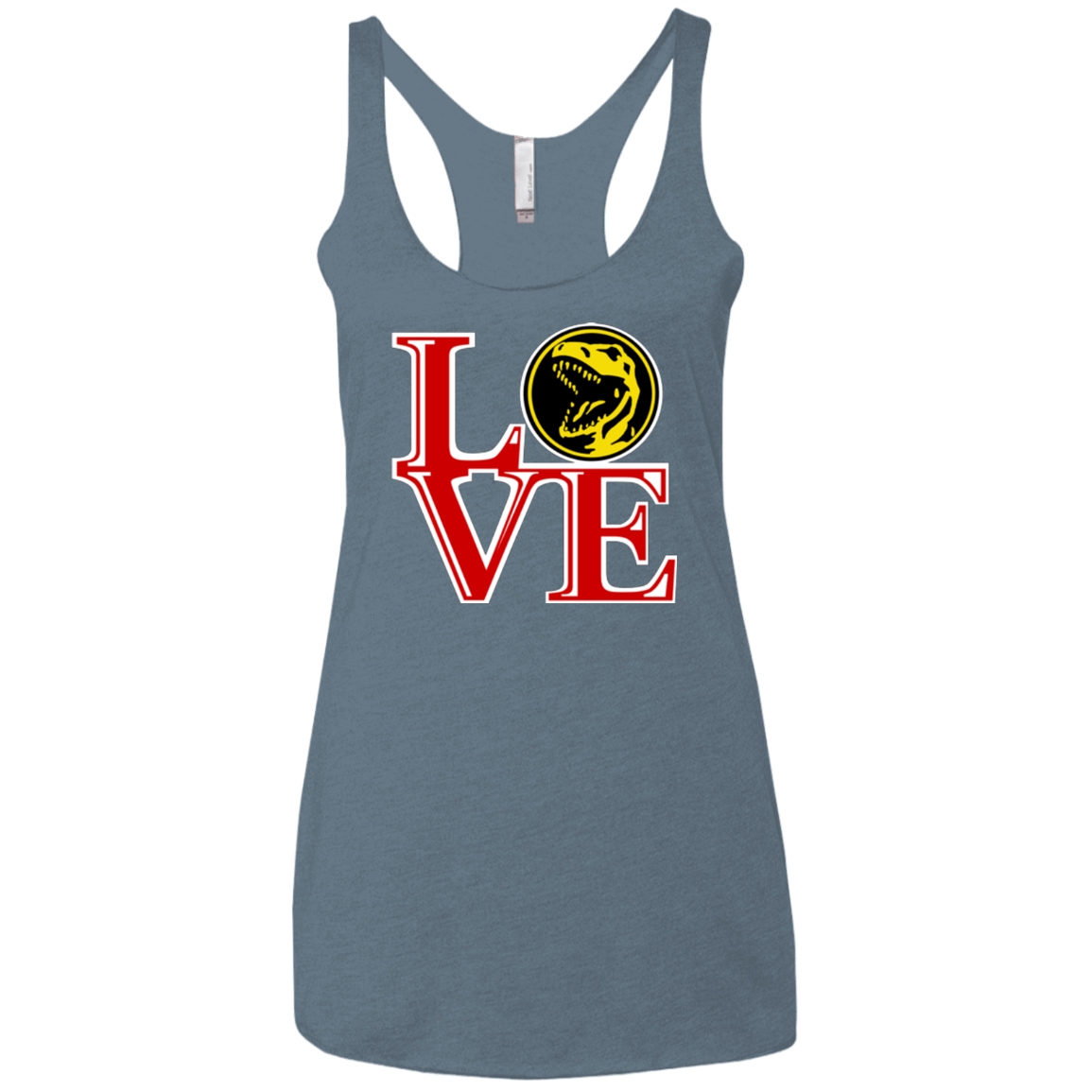T-Shirts Indigo / X-Small Red Ranger LOVE Women's Triblend Racerback Tank