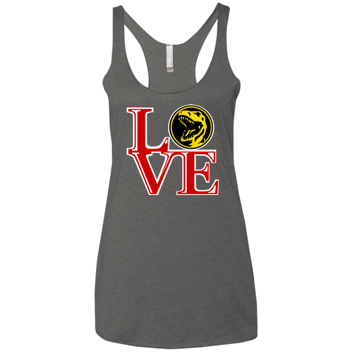 T-Shirts Premium Heather / X-Small Red Ranger LOVE Women's Triblend Racerback Tank