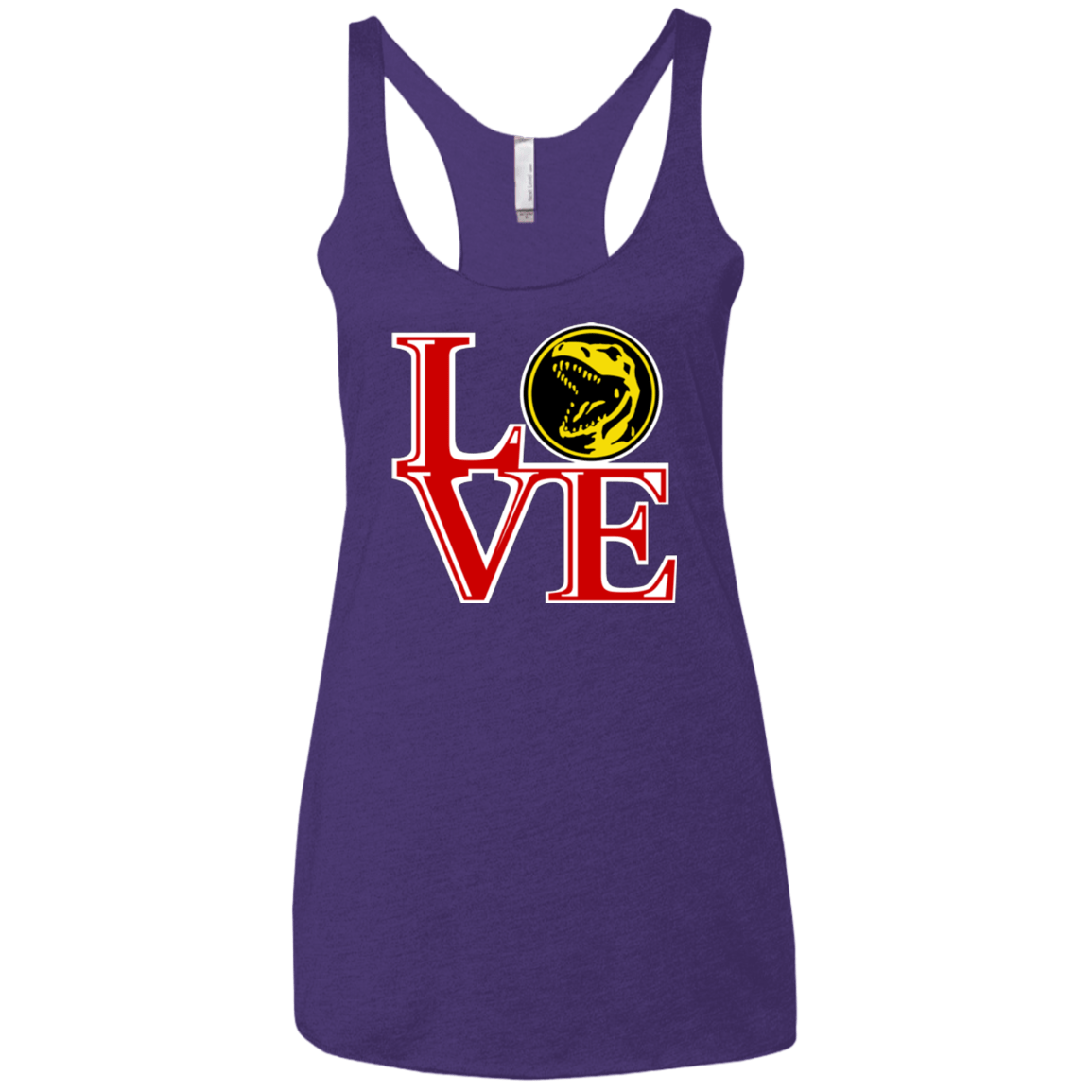T-Shirts Purple / X-Small Red Ranger LOVE Women's Triblend Racerback Tank