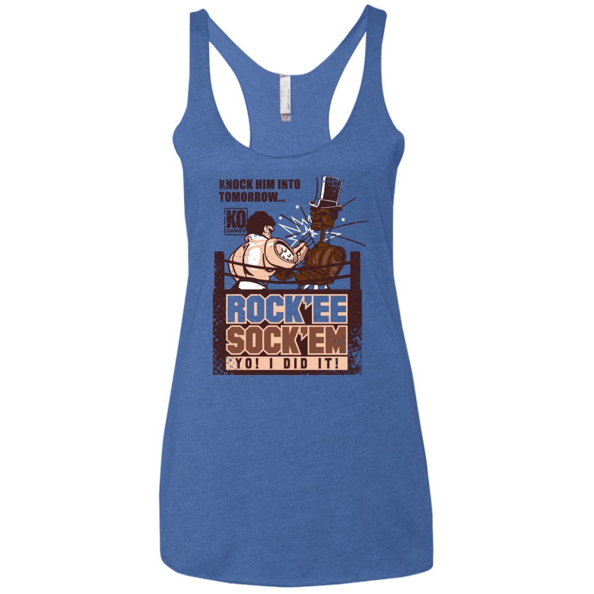 T-Shirts Vintage Royal / X-Small Rockee Sockem Women's Triblend Racerback Tank