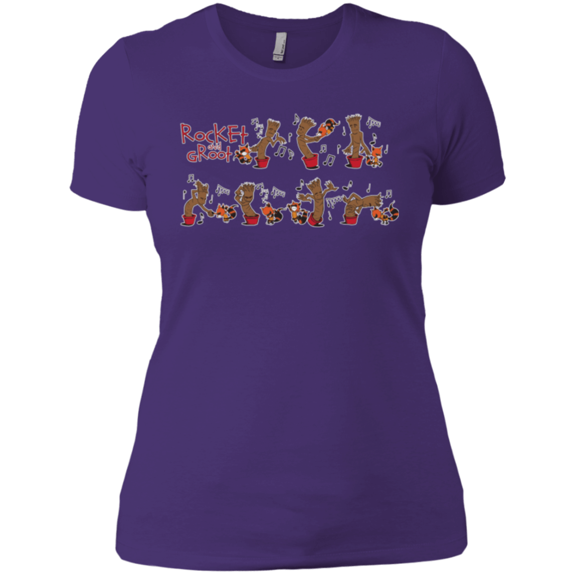 T-Shirts Purple / X-Small Rocket and Groot Women's Premium T-Shirt