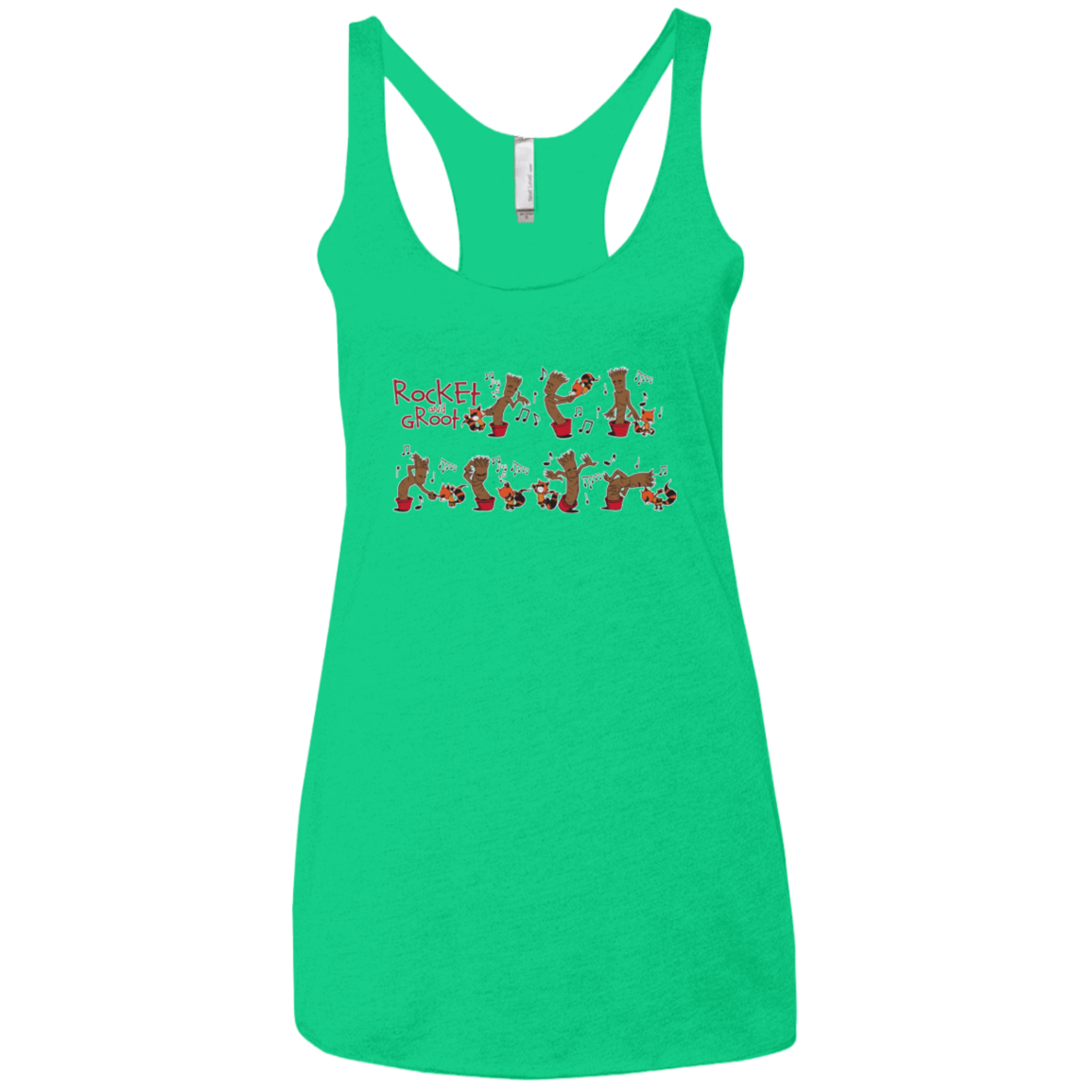 T-Shirts Envy / X-Small Rocket and Groot Women's Triblend Racerback Tank