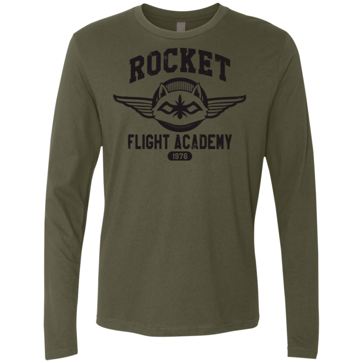 T-Shirts Military Green / Small Rocket Flight Academy Men's Premium Long Sleeve