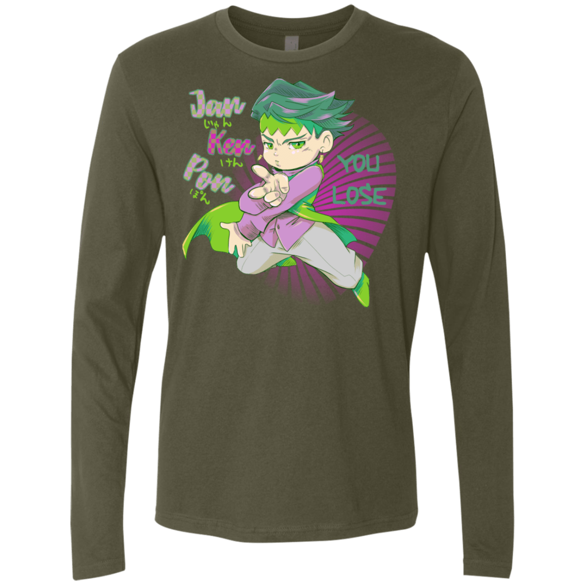 T-Shirts Military Green / S Rohan Kishibe Men's Premium Long Sleeve