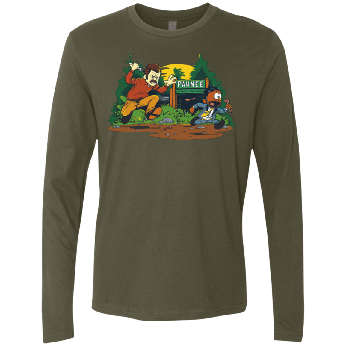 T-Shirts Military Green / Small Ron & Tom Men's Premium Long Sleeve