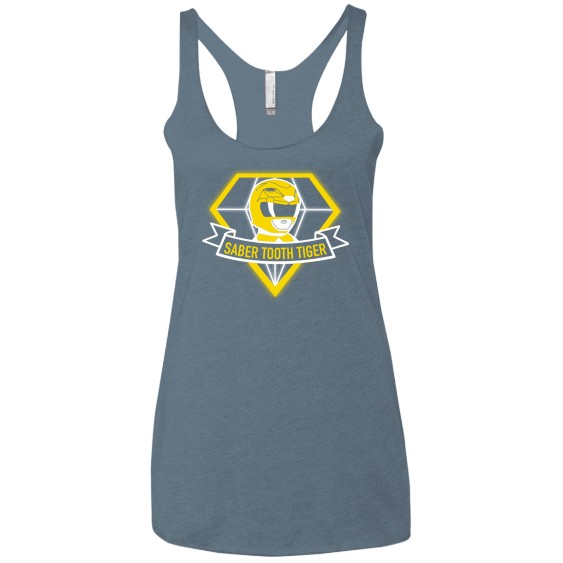 T-Shirts Indigo / X-Small Saber Tooth Tiger Women's Triblend Racerback Tank