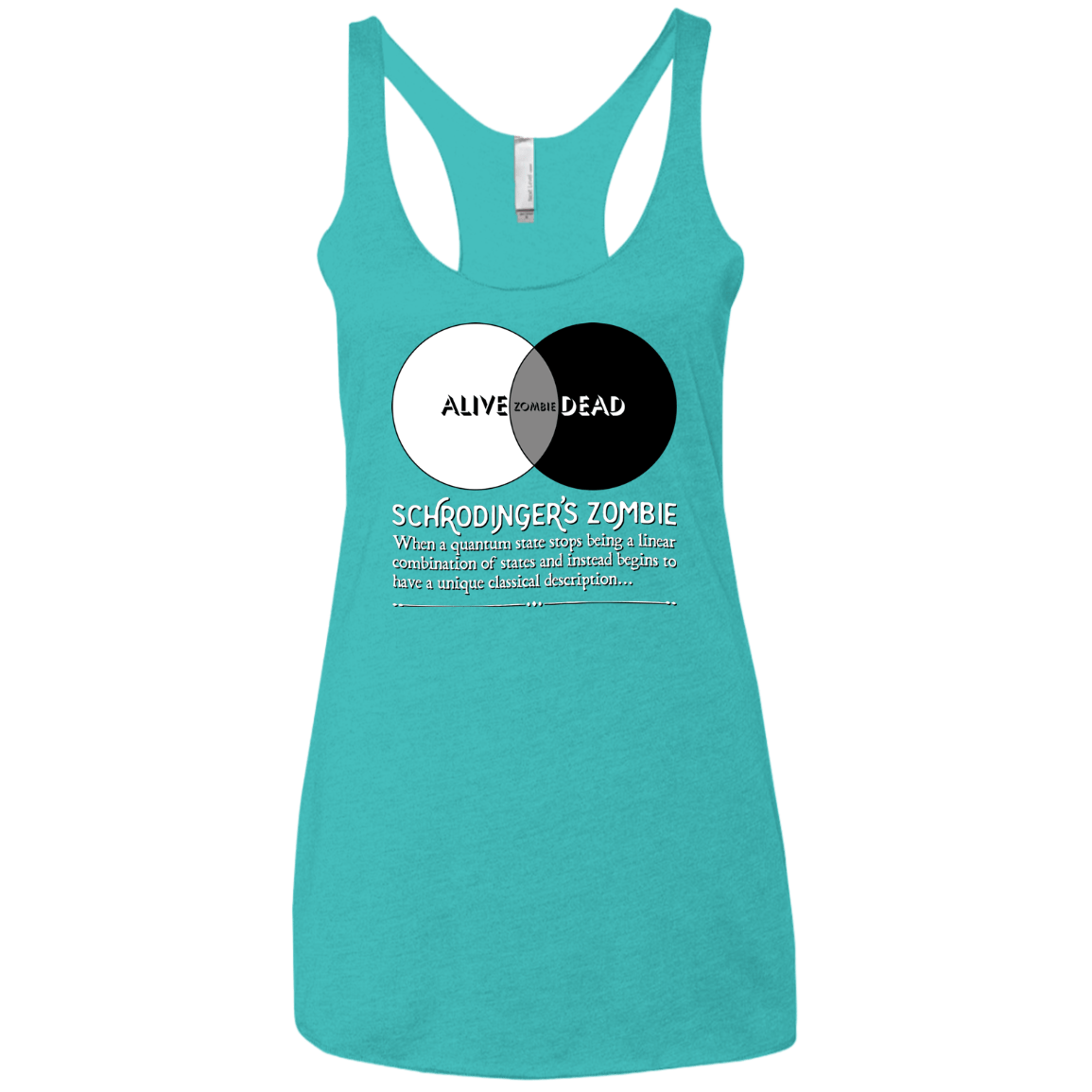 T-Shirts Tahiti Blue / X-Small Schrödinger's Zombie Women's Triblend Racerback Tank