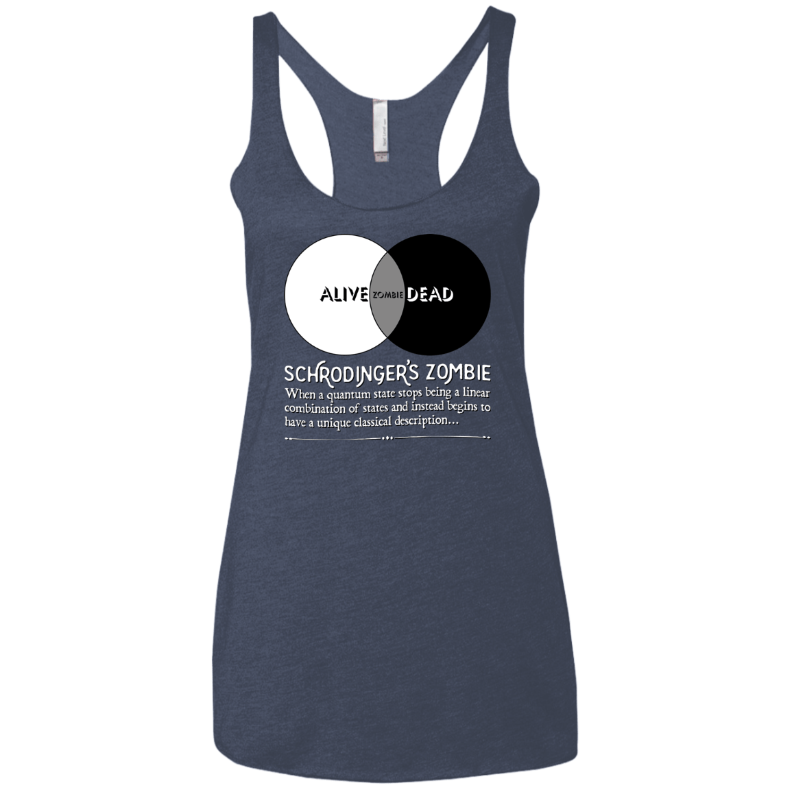 T-Shirts Vintage Navy / X-Small Schrödinger's Zombie Women's Triblend Racerback Tank