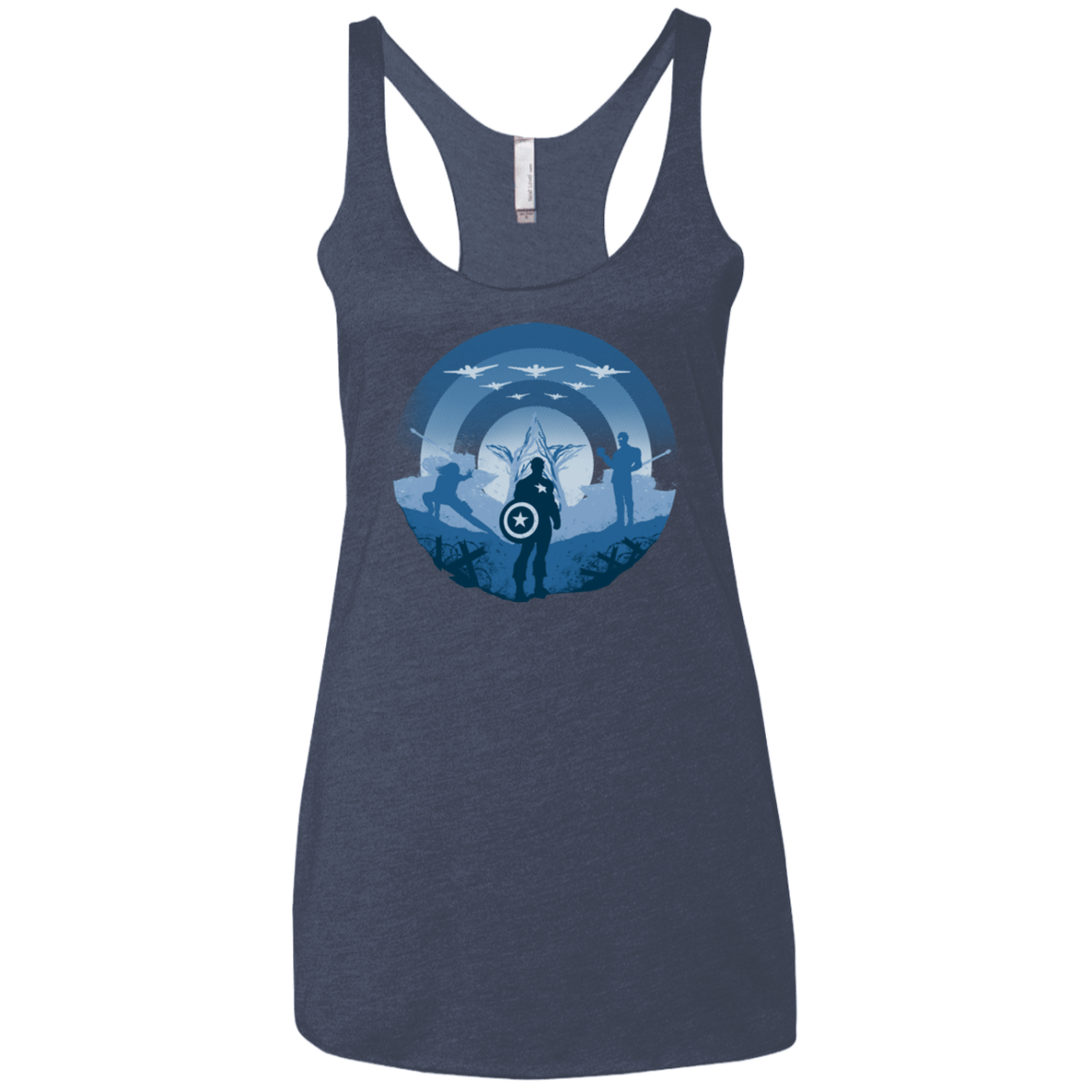 T-Shirts Vintage Navy / X-Small Soldier of Freedom Women's Triblend Racerback Tank