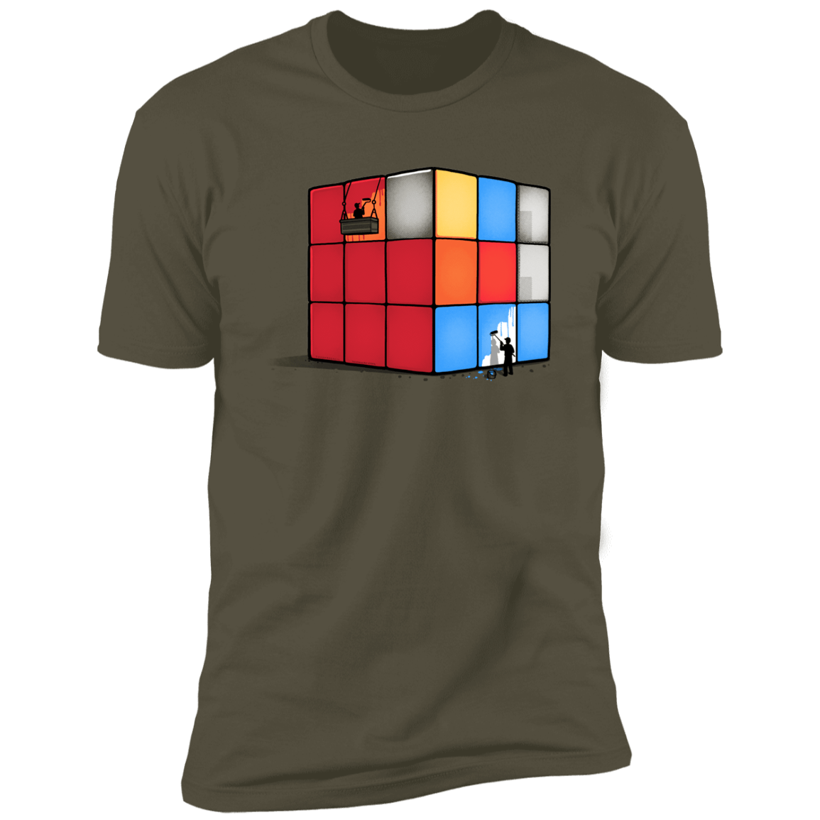 T-Shirts Military Green / S Solving the Cube Men's Premium T-Shirt