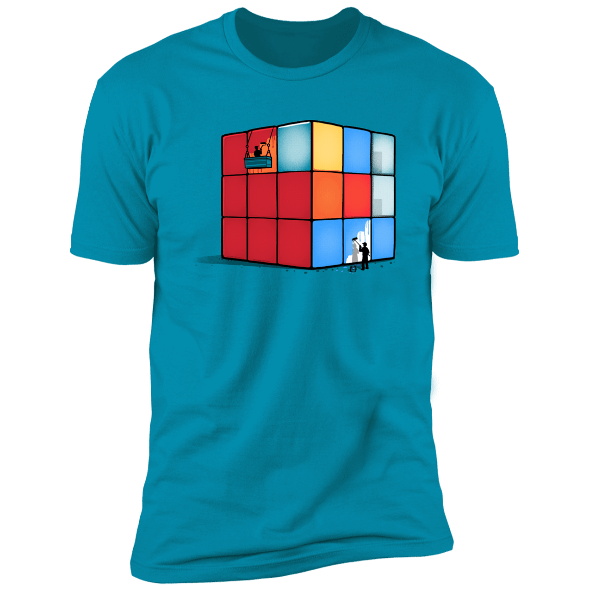 T-Shirts Turquoise / S Solving the Cube Men's Premium T-Shirt