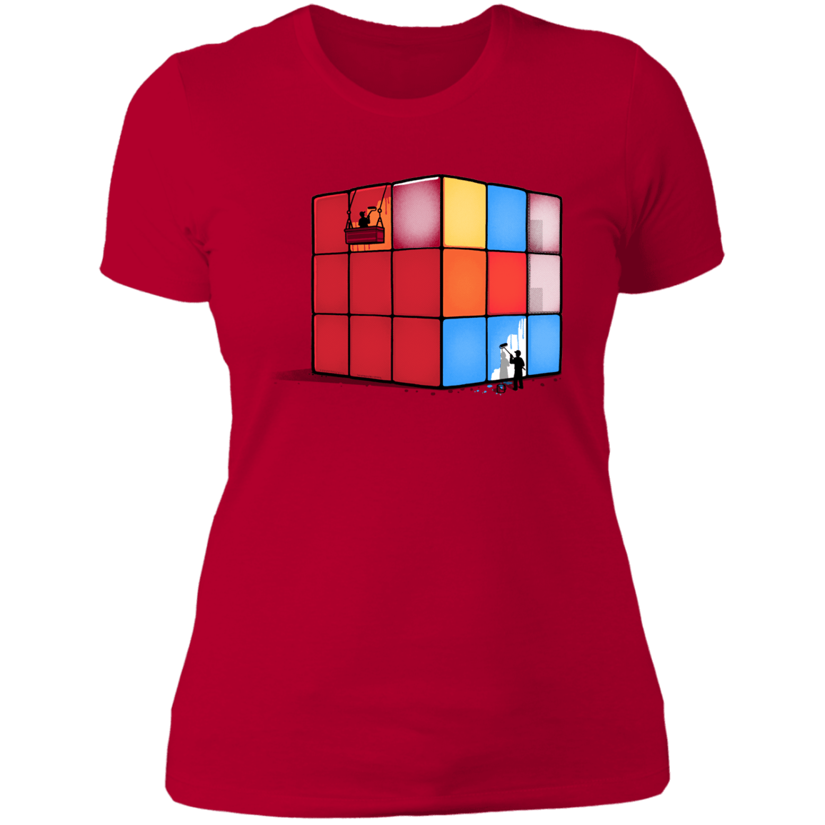 T-Shirts Red / S Solving the Cube Women's Premium T-Shirt