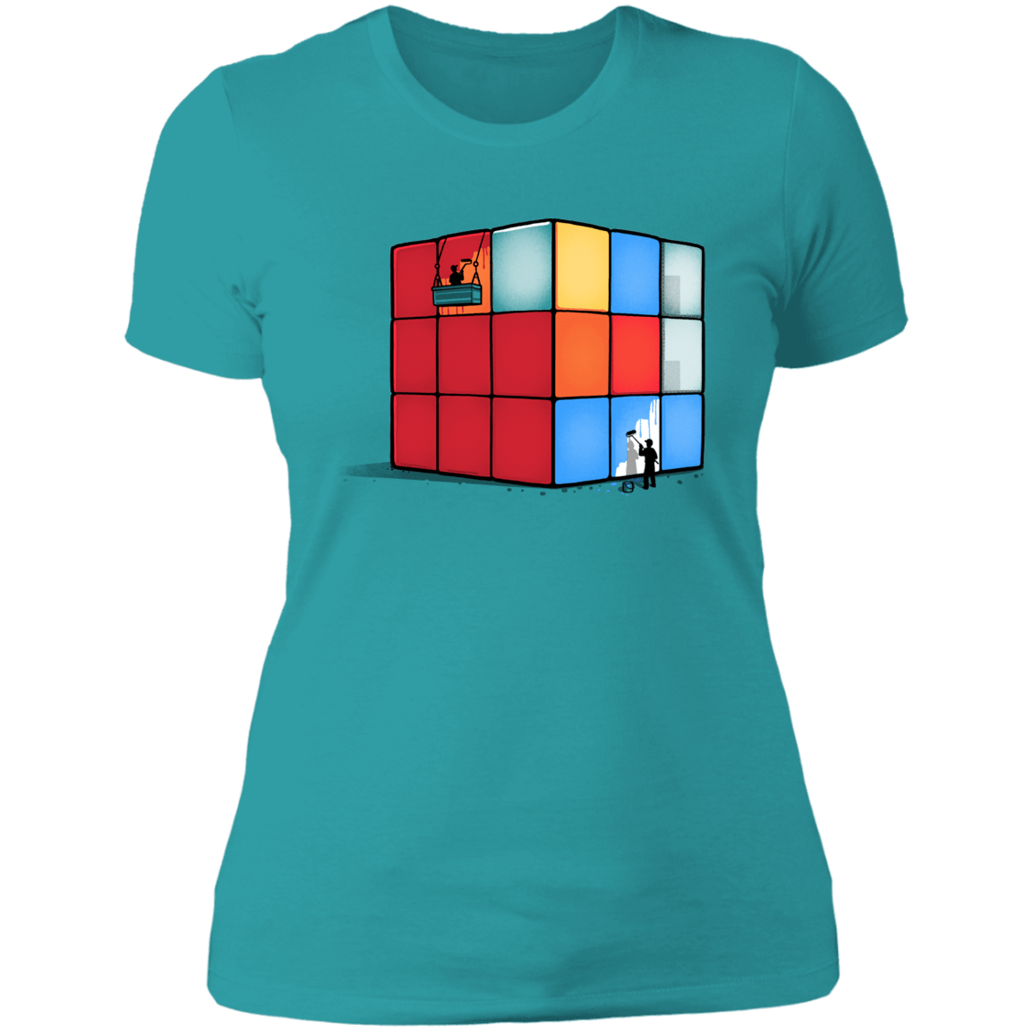 T-Shirts Tahiti Blue / S Solving the Cube Women's Premium T-Shirt