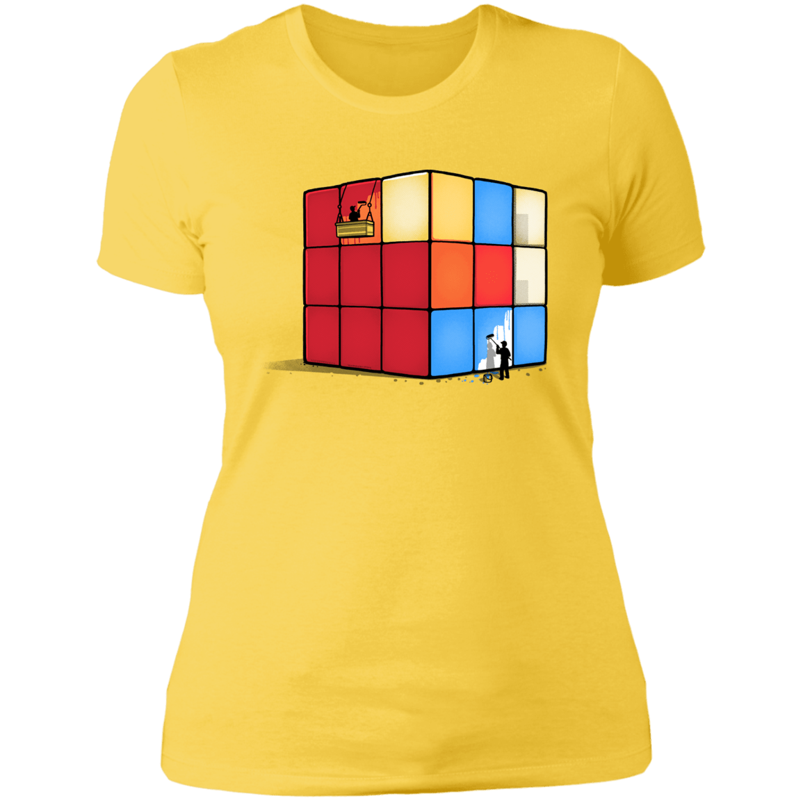 T-Shirts Vibrant Yellow / S Solving the Cube Women's Premium T-Shirt