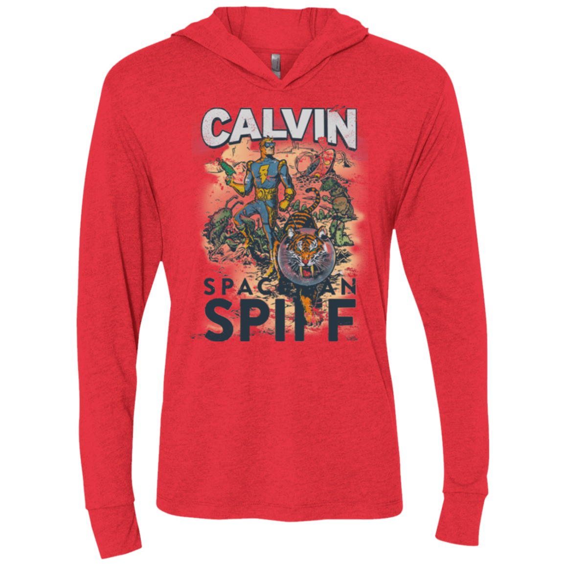 T-Shirts Vintage Red / X-Small Spaceman Spiff Triblend Long Sleeve Hoodie Tee