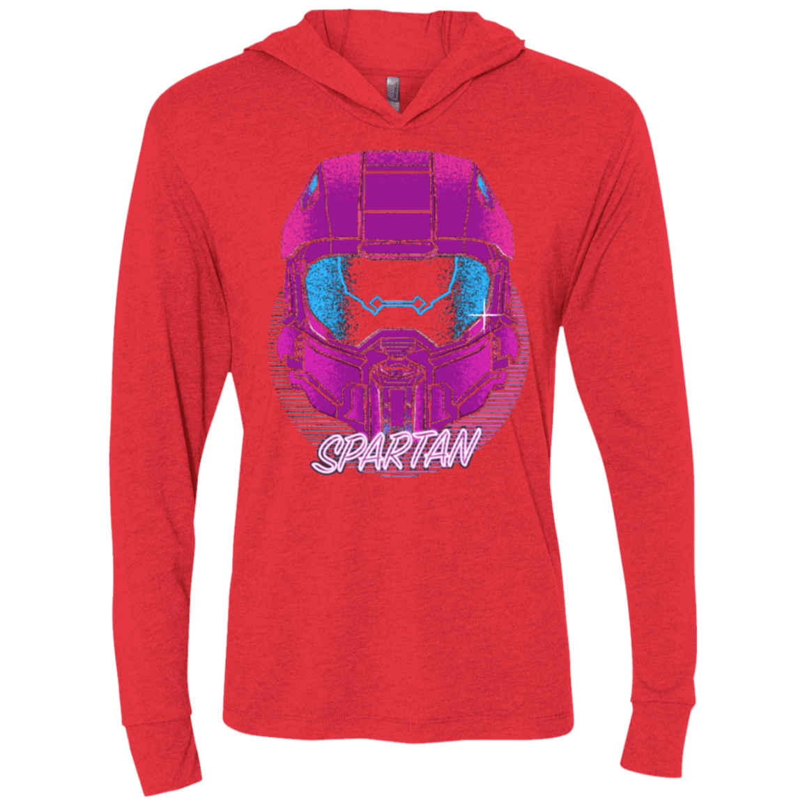 T-Shirts Vintage Red / X-Small Spartan Helmet 80's Triblend Long Sleeve Hoodie Tee